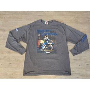 Harley-Davidson 2012 XL Grey Long Sleeve Pin Up Girl Graphic T Shirt Edmonton